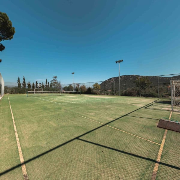 Villa Donna Maria's tennis court has goal posts and a basketball hoop - perfect for sports lovers.