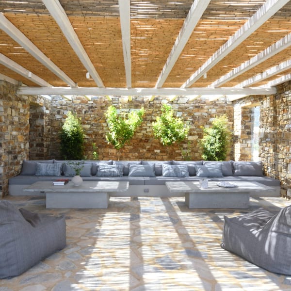 The shady al fresco living area of the second house.