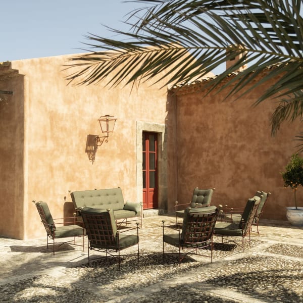 A well-furnished al fresco sitting area on the main terrace.