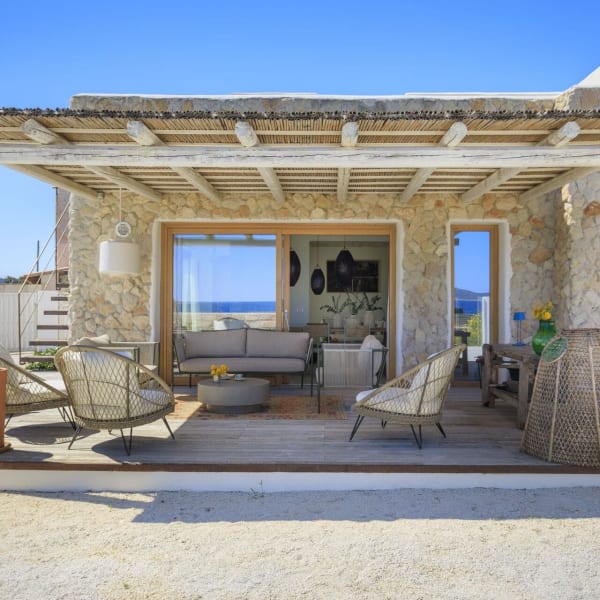 The main terrace, a shady, well-furnished spot where you will no doubt spend much of your time.