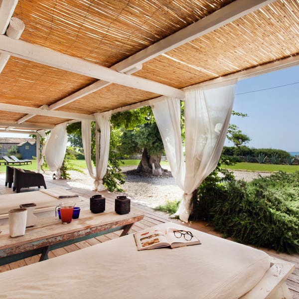The superb shaded sea-view verandah.