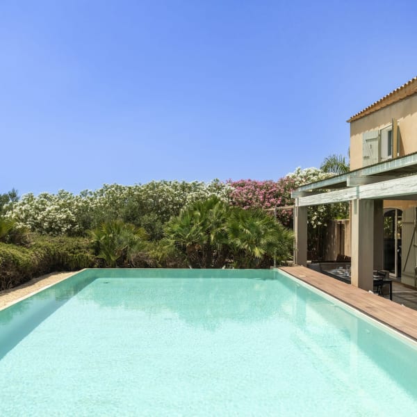 The inviting pool and house.