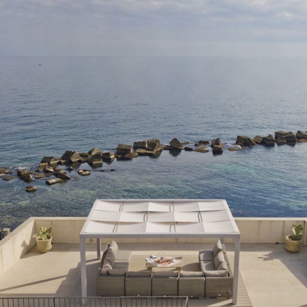 The sea view from the roof terrace.