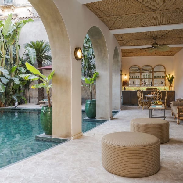The sociable lounge area by the pool.