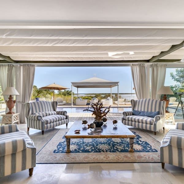 Part of the superbly luminous living area in the main house.