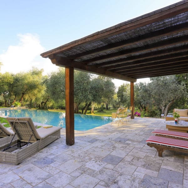 A shady spot down by the pool.