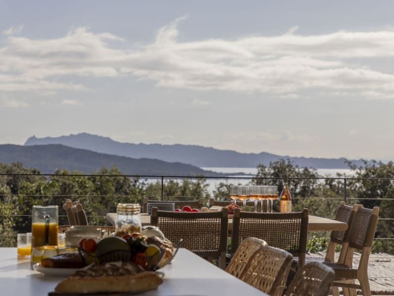 Spendid panoramas panning out over Corsica's southern coastline and the sea.