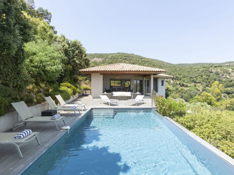 The pool and the house.