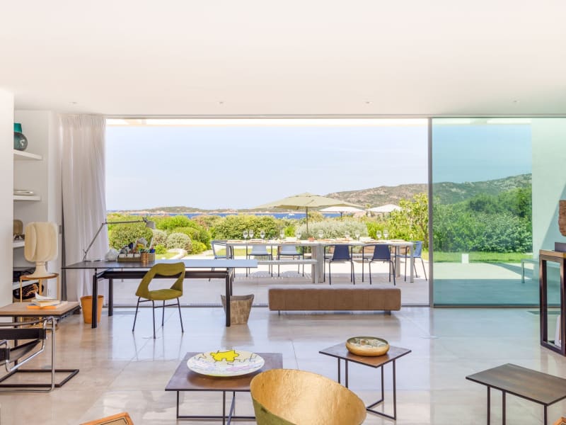 Looking through Sintineddu's luminous living area and out to sea.