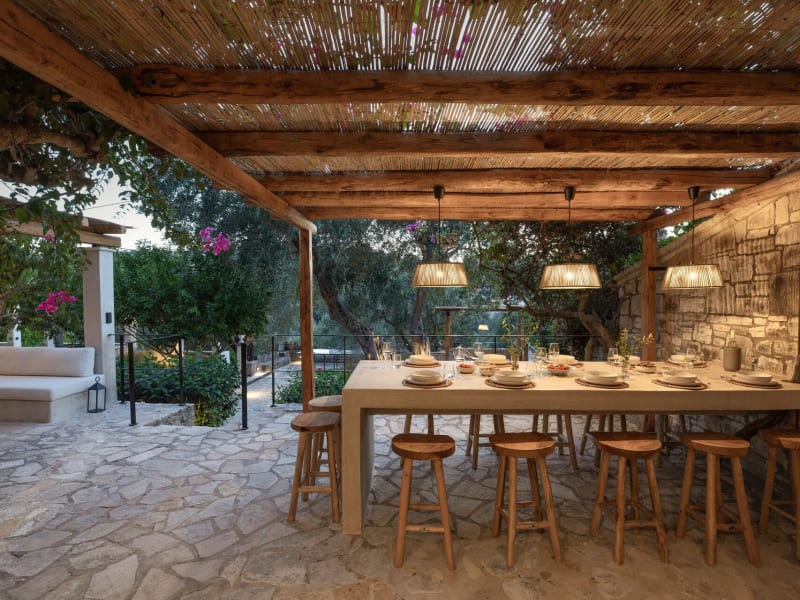 The main al fresco dining area is a convivial, sheltered spot.