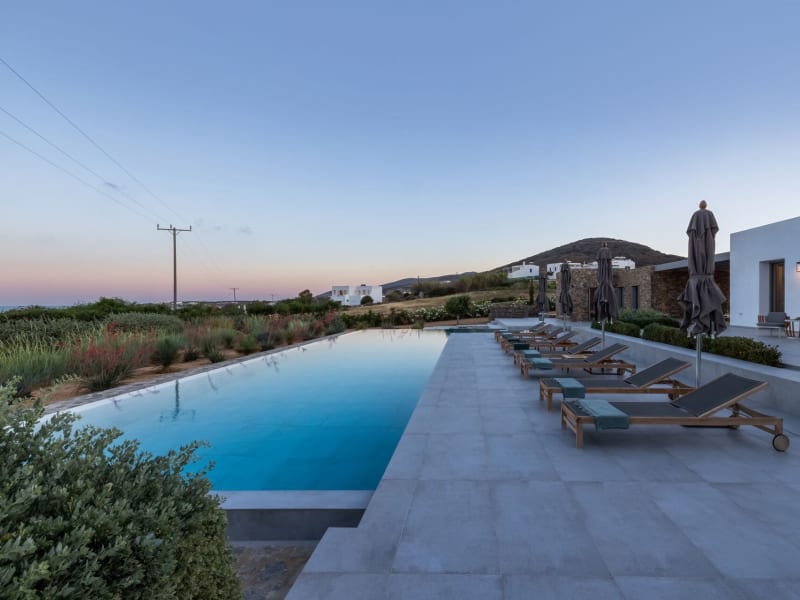 The fabulous pool is a joy to swim in.