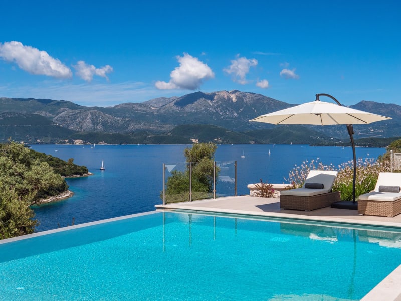 Antheia's wonderfully positioned pool with its stunning views.