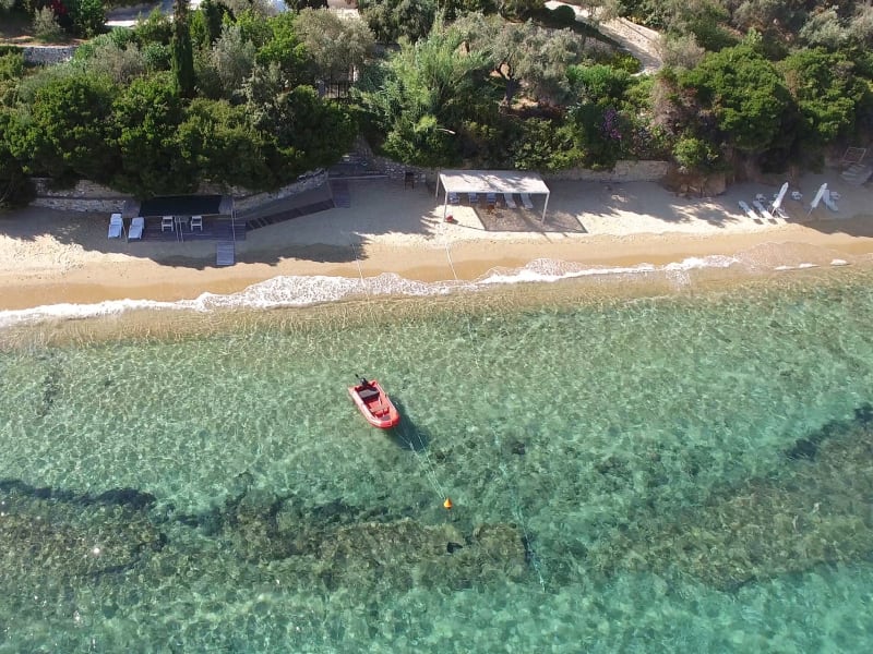 The paradisiacal beach just a few minutes' walk below Azalea.