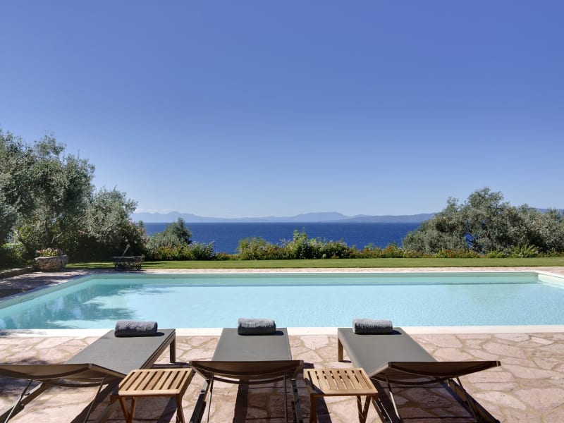 Inspiring sea views from beside Azalea's lovely pool.