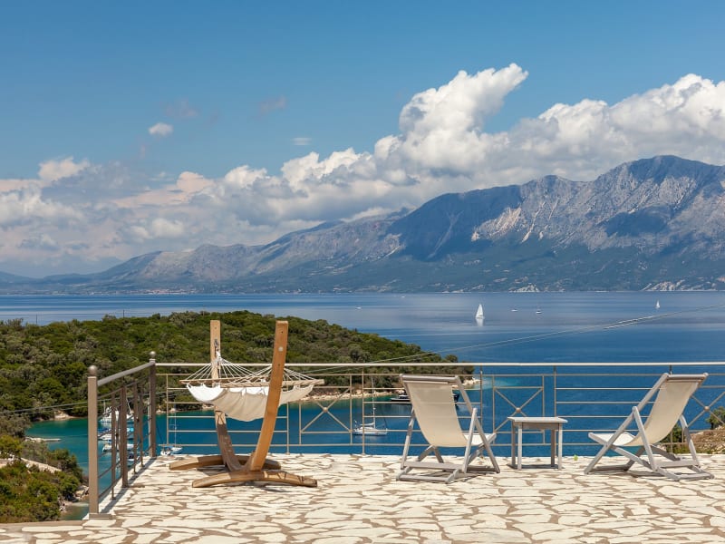 The wonderful views stretch out to the mountains on the mainland.