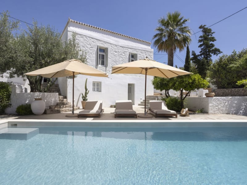 Clelia's main house and multi-level terraces rising above the tempting pool.