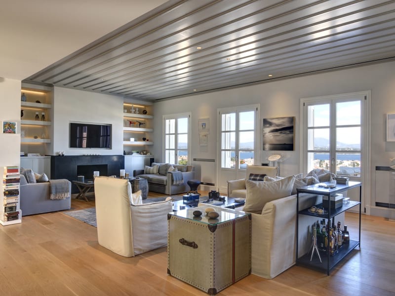 The spacious, luminous open-concept communal space on the ground floor of the main house.