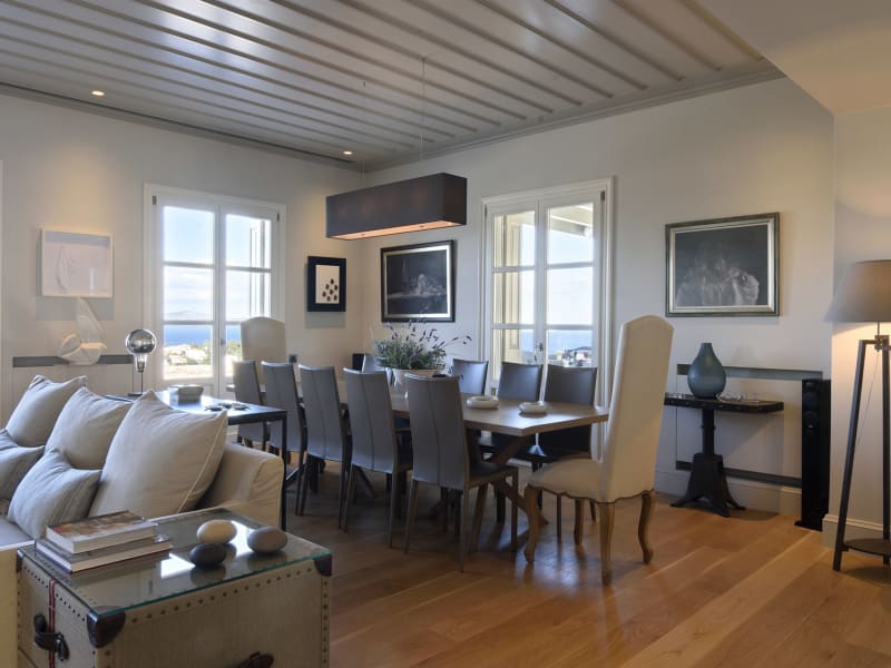 The dining area, part of the open-concept communal space.