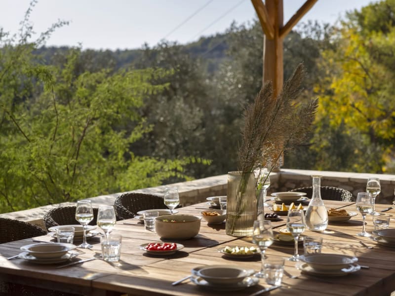 All ready for lunch on Daphne's main terrace.