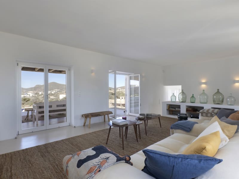 The light, airy living area.