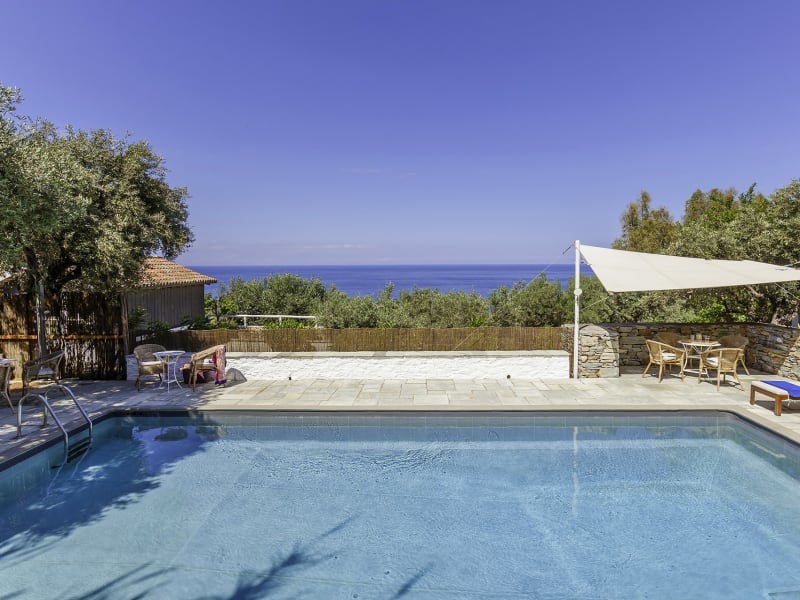 The pool is surrounded by sunloungers to enjoy both sun and shade.