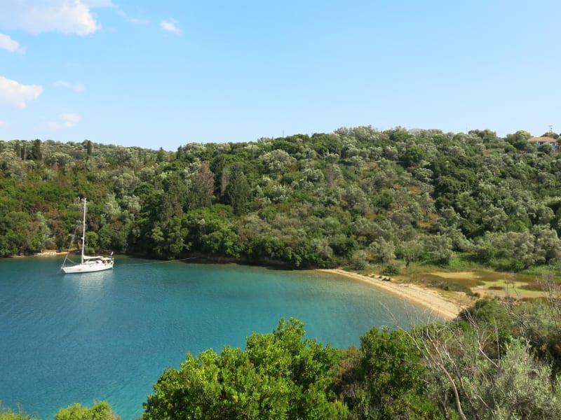 The idyllic bay just below Melina.
