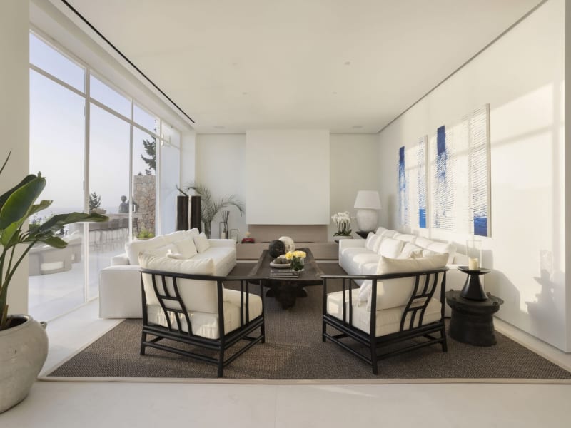 The beautifully furnished living area in the main house.
