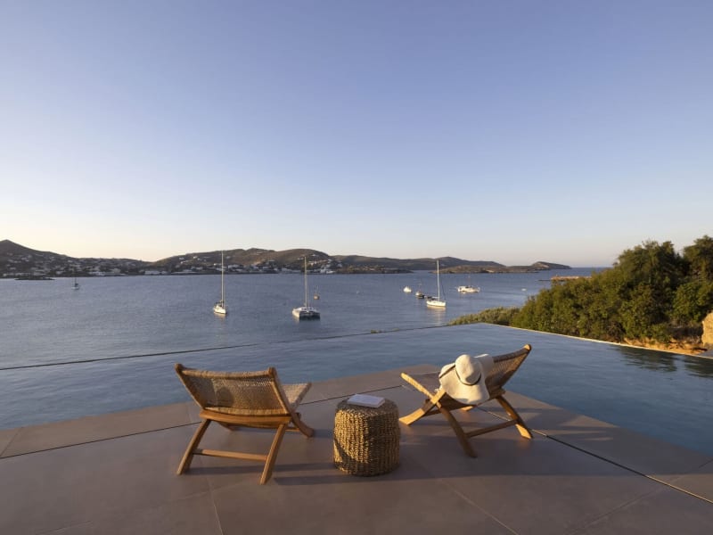 A continuum of blue, from the infinity pool to the sea.