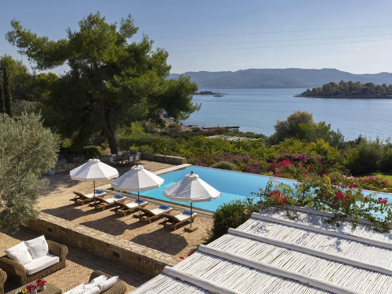 Serayna's glorious views out over the pool and the sea.