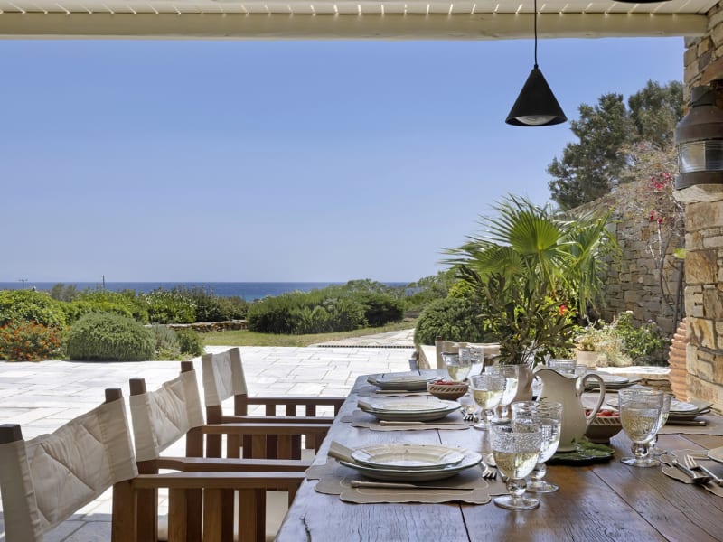 Sea views from the fabulous shady al fresco dining area.