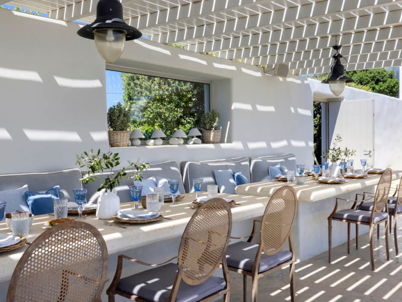 Verena's outdoor area has space for lounging, cooking and dining.