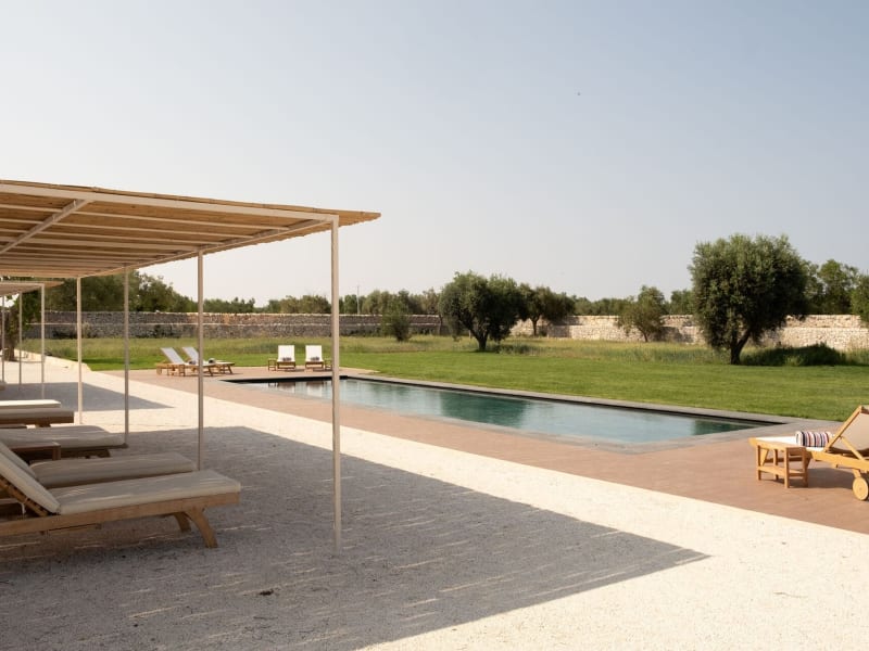 A shady spot by the pool.