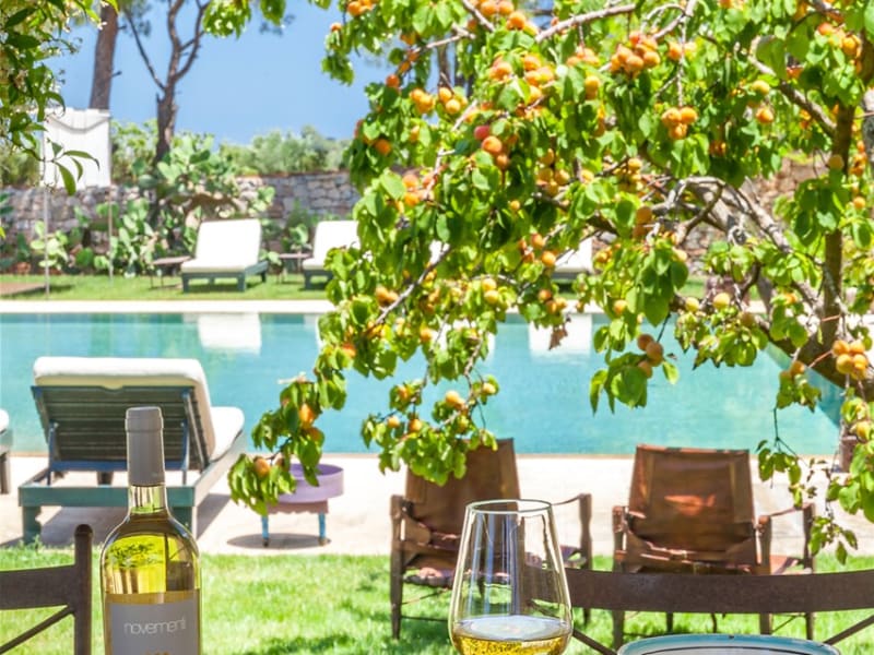 With views over the pool area.