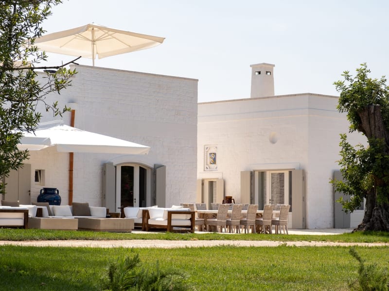 Masseria Ciasca's main al fresco living area and one of the al fresco dining areas.