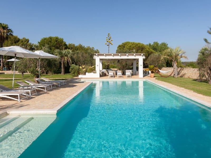 Loungers in the shade beside the pool awaiting you.