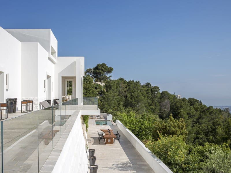 Looking down from the main terrace.