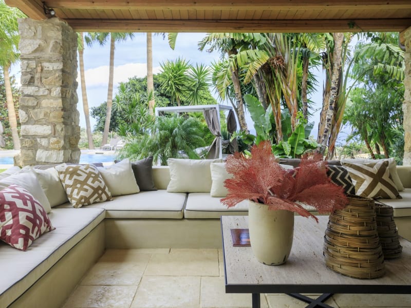 The well-furnished al fresco sitting area on the main terrace.