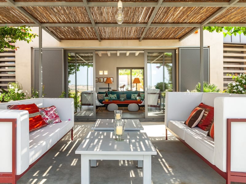 Looking from the main terrace into the first living area.