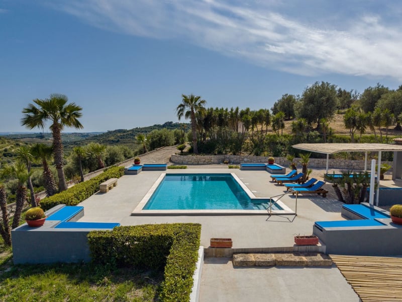 Clementina's gorgeous pool area sits in a panoramic position above the house.