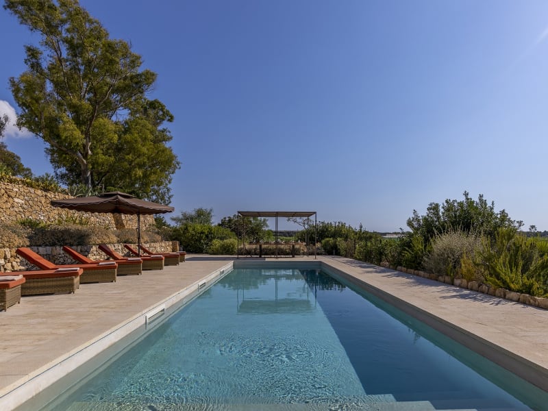 The refreshing waters of the beautiful pool.