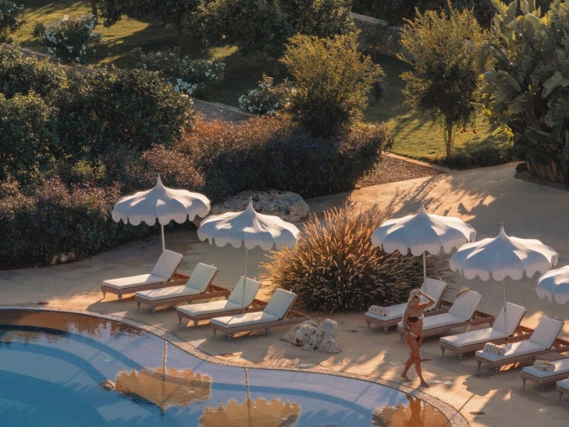Lounging in style by the main pool.