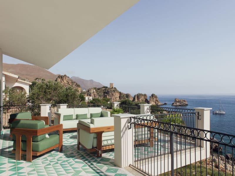 The panoramic terrace accessed from the communal area on the first floor.