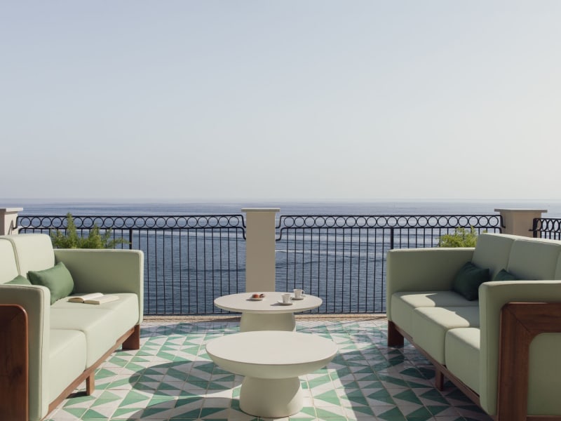 Comfort and fabulous views on the first-floor terrace.