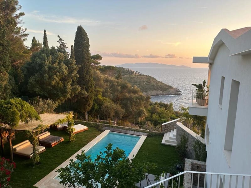 Glorious views out to sea and the island of Giglio from Villa Cacciarella.