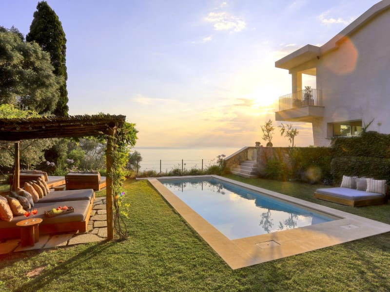 There are both shady and sun-kissed spots by the pool.