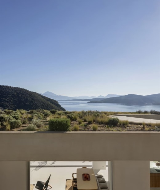 Thyta House terrace olive trees Lefkada