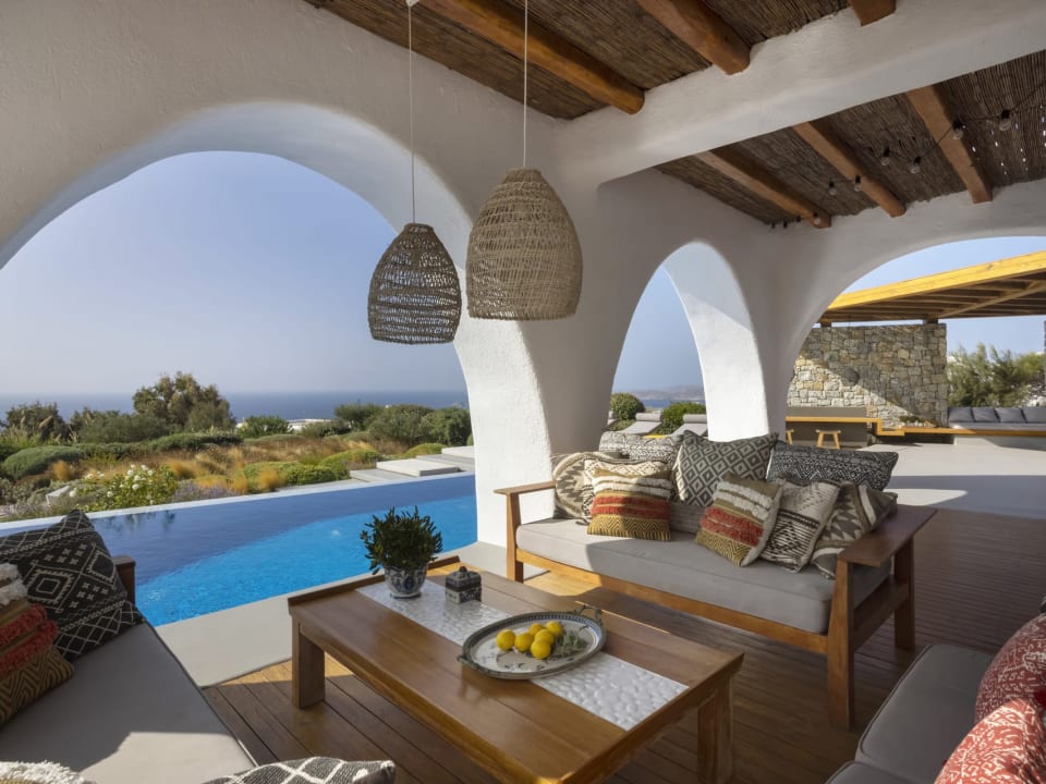 The shaded portico outside the main house's open-concept communal area.