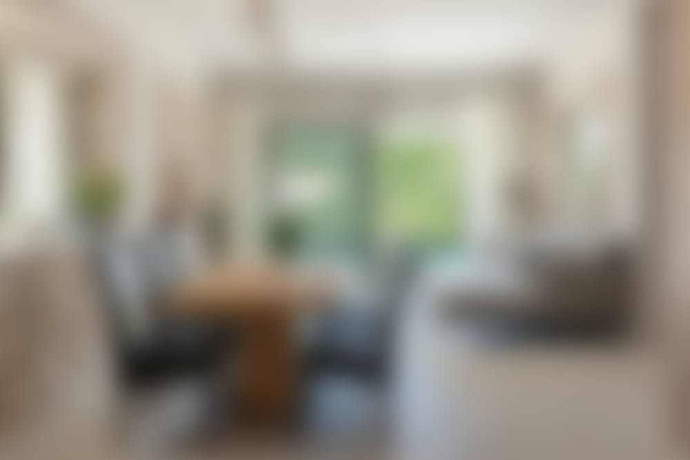 The dining table in the open-plan living area.