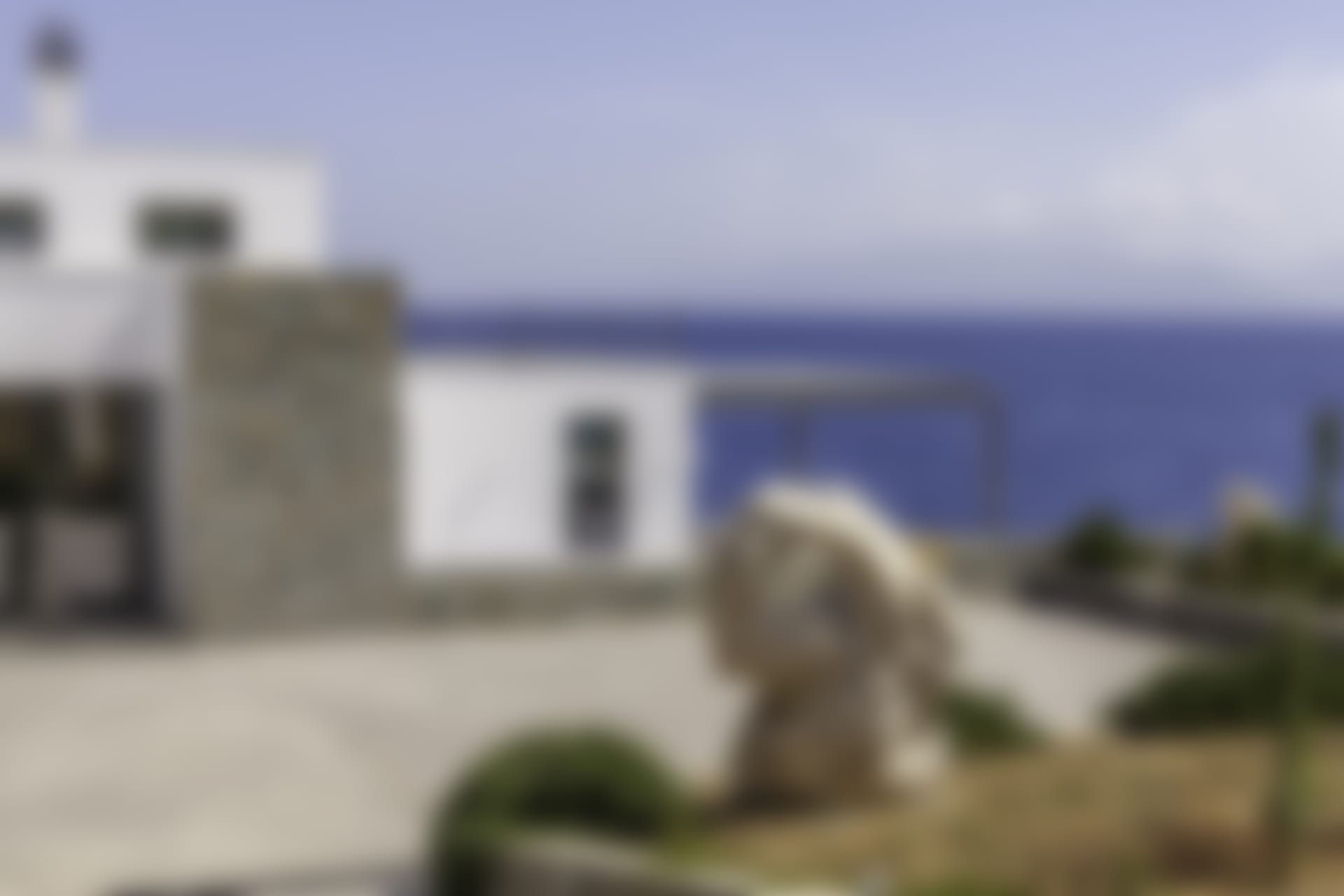 A piece of contemporary sculpture at the entrance to Penio.