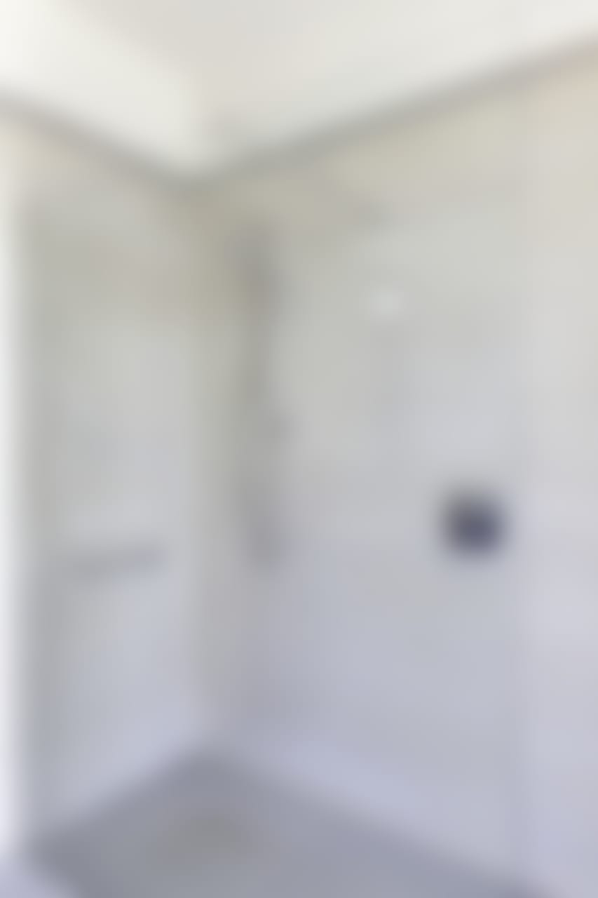 The large shower in the bathroom of the independent suite.